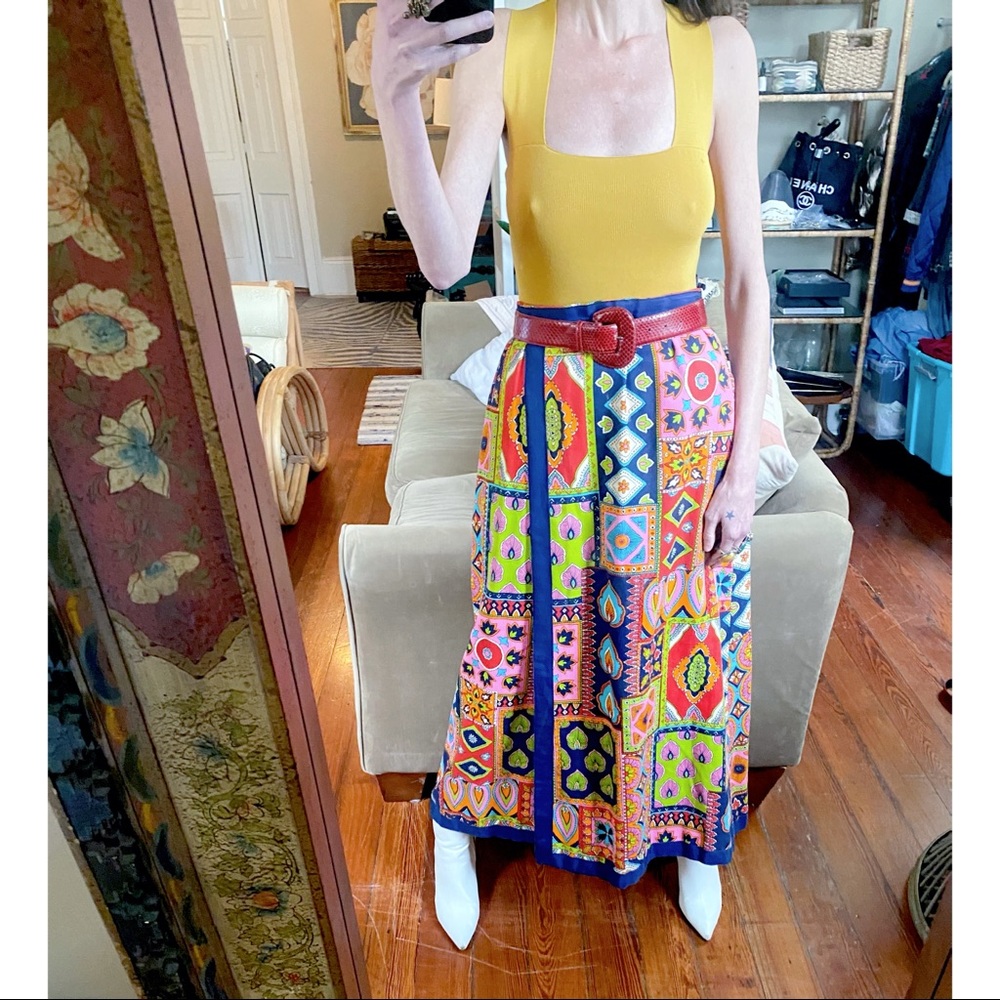 1960s Carrie couture quilted patchwork skirt - Picture 9 of 13